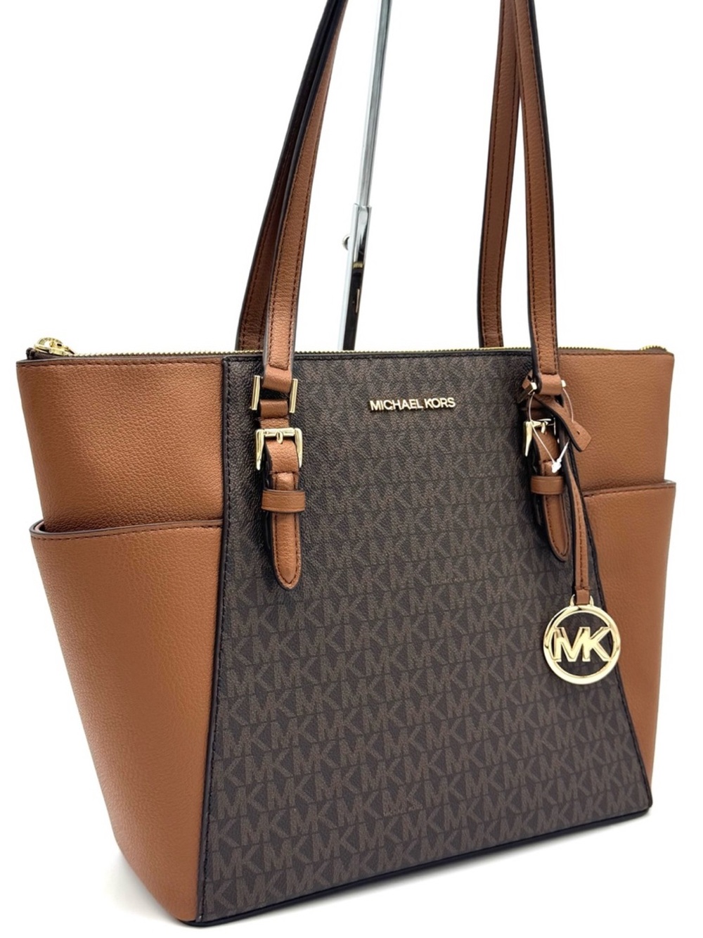 Michael Kors Large Charlotte Tote Bag Luggage Brown